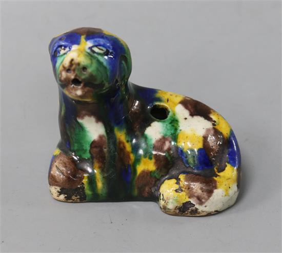 A Chinese multi-colour glazed porcelain dog water dropper